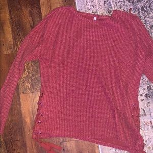 Waffle texture long sleeve top! Super cute!